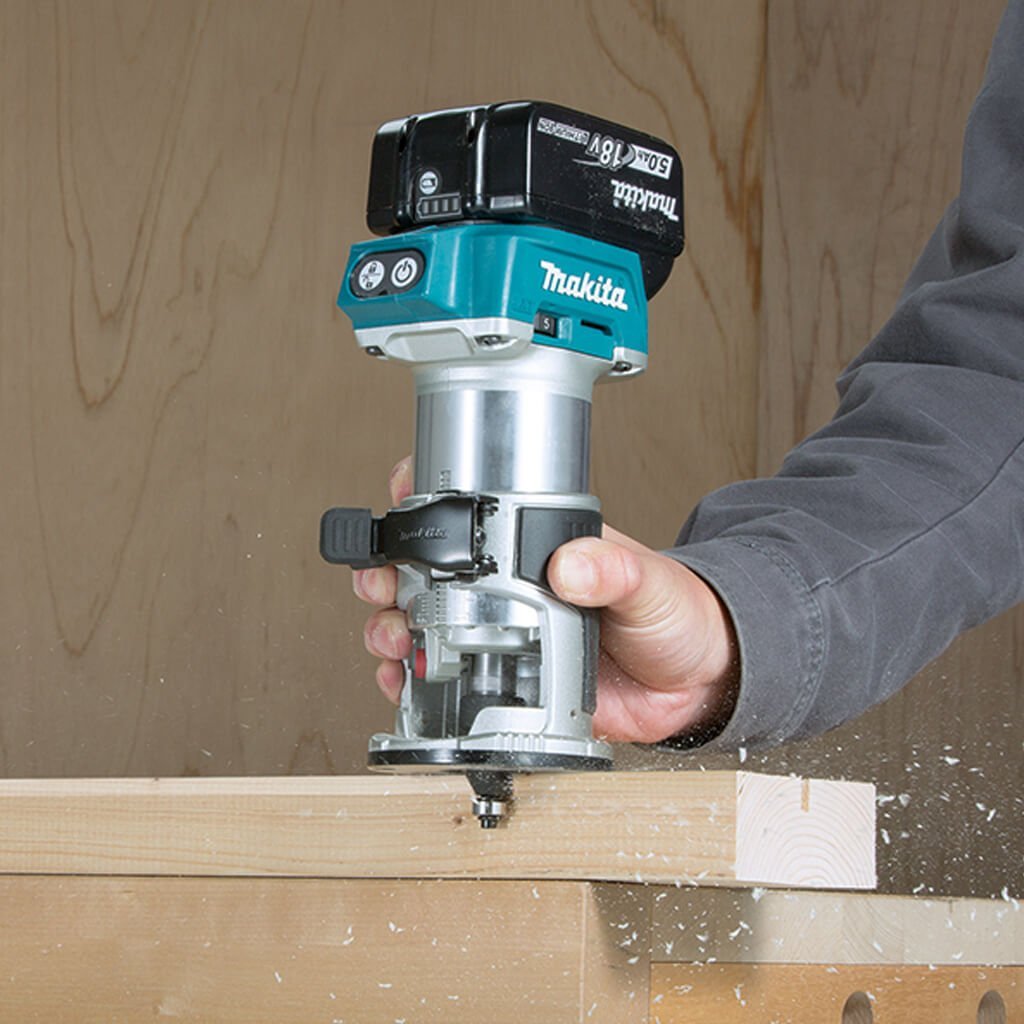 Makita 18V Li-Ion LT Brushless Router Trimmer Supplied - Image 3