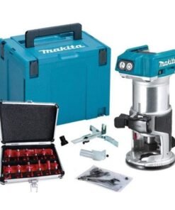 Makita DRT50ZJ 18V Brushless Laminate 1/4" Router Trimmer Case with 12pc Cutter Set