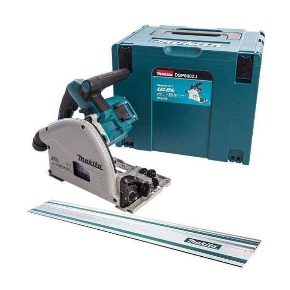 Makita DSP600ZJ Twin 18V Brushless Plunge Saw with MAKPAC Case + 1.5M Guide Rail - Makita Plunge Saw, Cordless Plunge Saw, Makita Drill, Power Tools Combo Kits