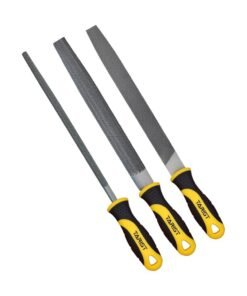 TARIST Metal File Set - 3-Piece 8-Inch Professional Carbon Steel File Set with Flat, Half-Round, and Round Files